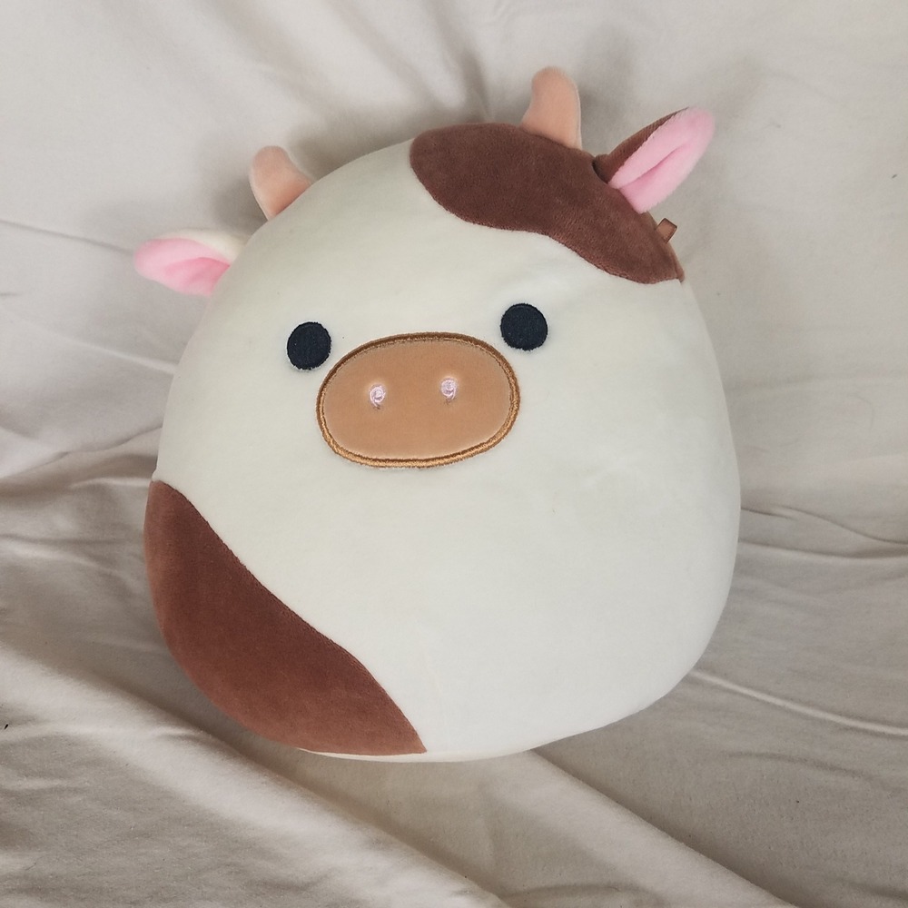 Squishmallows Ronnie the Cow Plush Unisex 8 Inch White‎ Brown NWOT Soft Toy